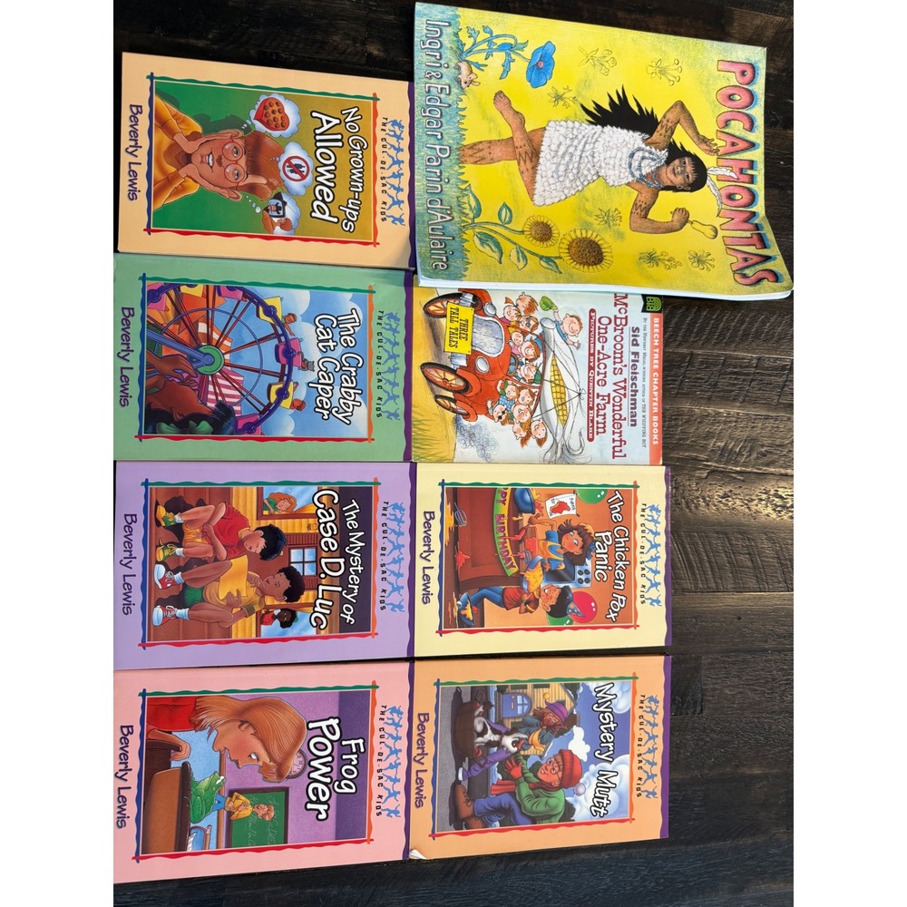 Lot of 8 Childrens Books Beverly Lewis Cul-de-sac Kids Pocahontas McBroom Farm